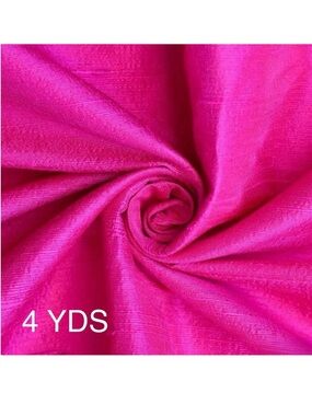 4 yards wide width silk Dupioni fabric 55” wide Fuchsia pink color 100%